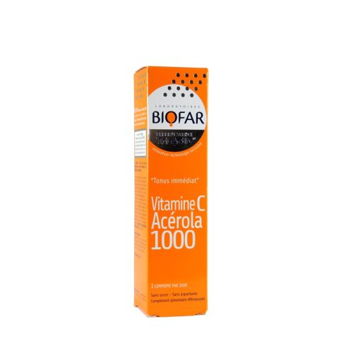 Biofar Tri-active vitamin C Acerola 1000 šumeće tablete, dobar izvor vitamina C. Smanjuju umor i iscrpljenost, povecavaju tonus i otpornost organizma.