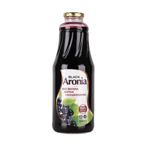 ARONIA BLACK je matični sok od aronije se dobija hladnim ceđenjem i pasterizacijom zrelih plodova aronije
