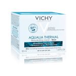 Vichy AQUALIA THERMAL 50ml bogata dnevna krema za negu lica koja hidrira kožu, namenjena za suvu do veoma suvu kožu. Hipoalergena, dermatološki ispitana.