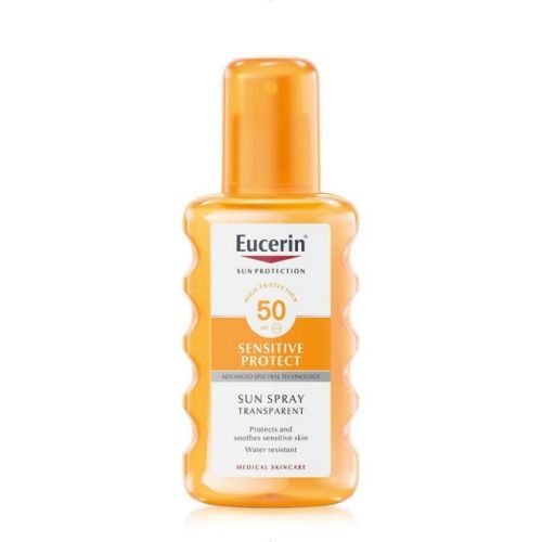 Eucerin SUN SPF50,200ml, nega kože lica i tela, sprej za zaštitu normalne i masne kože od sunčevog zračenja. Pogodna za kožu sa aknama, čak i kožu glave.