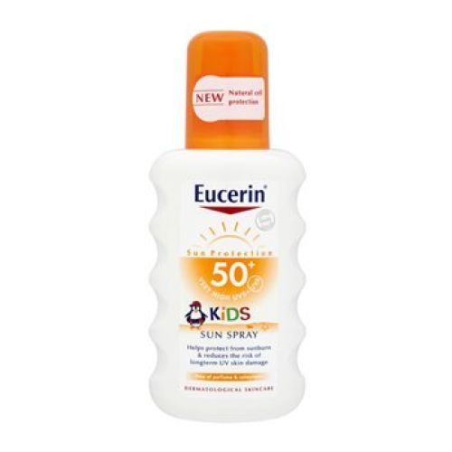 Eucerin SUN kids sprej SPF50+, 200ml za zaštitu osetljive dečije kože od zračenja i opekotina od sunca. Pogodan je i za decu sa atopijskim dermatitisom.