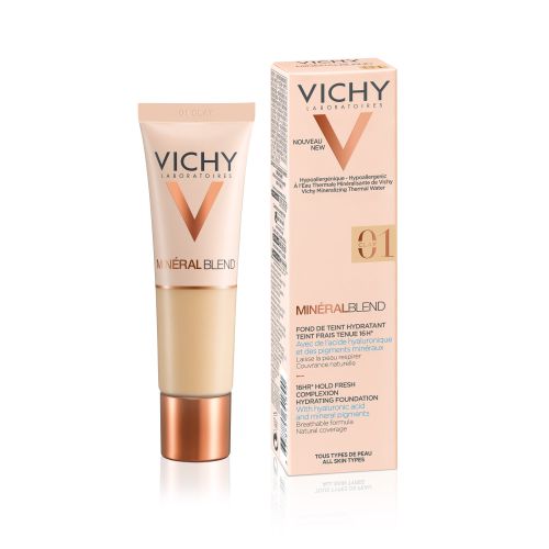 VICHY Sienna30ml MinéralBlend nijansa 1 hidratantni puder na bazi vode za postojan, svež i ravnomeran ten, za negu i lepotu kože lica. Sa termalnom vodom Vichy