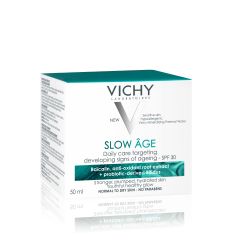 Vichy SLOW AGE dnevna krema za normalnu i suvu kožu SPF 30, 50ml , za negu lica. Anti-age krema za žene koje žele da isprave postojeće znake starenja kože.