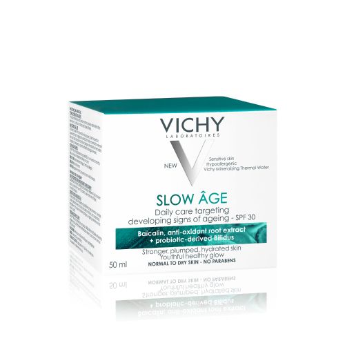 Vichy SLOW AGE dnevna krema za normalnu i suvu kožu SPF 30, 50ml , za negu lica. Anti-age krema za žene koje žele da isprave postojeće znake starenja kože.