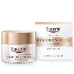 Eucerin Hyaluron-filler+elasticity, 50ml Anti-age dnevna krema, za negu lica za veću elastičnost i blistavost kože, sa manje bora. Sa UV filterom za zaštitu.