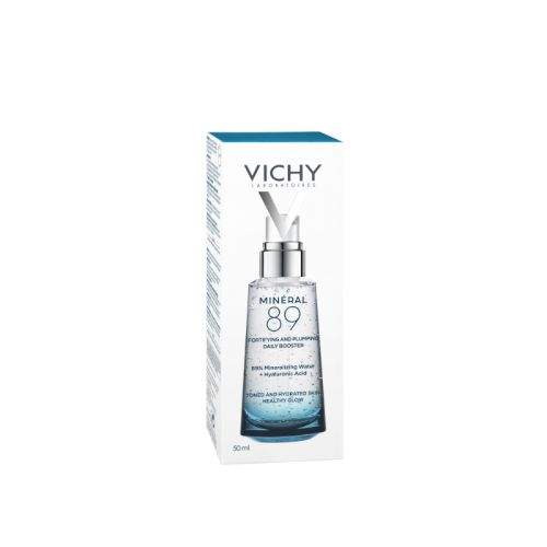 Vichy Minéral 89, 50ml, mineralizovana termalna voda, za negu lica, udružena sa hijaluronskom kiselinom prirodnog porekla, jača funkciju barijere kože lica.