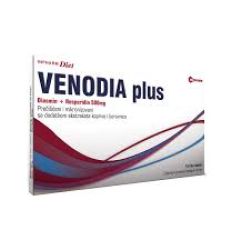 Venodia Plus sadrži proćišćeni i mikronizovani Diosmin + Hesperidin 500 mg, sa dodatkom ekstrakta koprive i borovnice povoljno utiču na venski tonus i otpornost kapilara