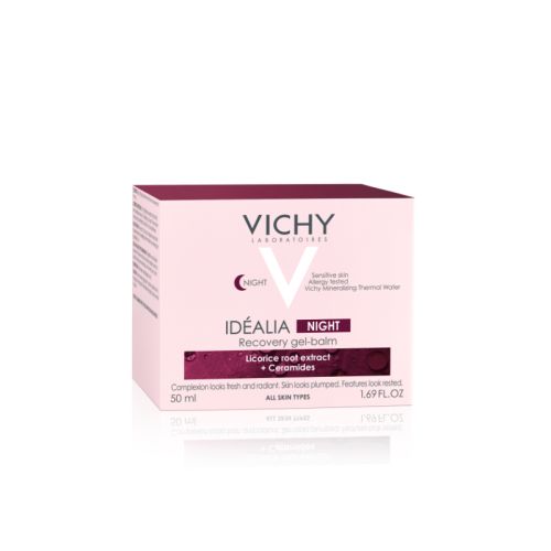 VICHY IDEALIA NIGHT NOĆNA KREMA, 50 ml za negu normalne i mešovite kože lica. Noćna nega lica koja efektivno obnavljanja kožu tokom sna.