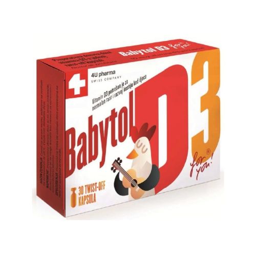 BABYTOL D3 twist off kapsule-  100% PDU vitamin D3 – preporučena doza vitamina D3 u jednoj twist-off kapsuli