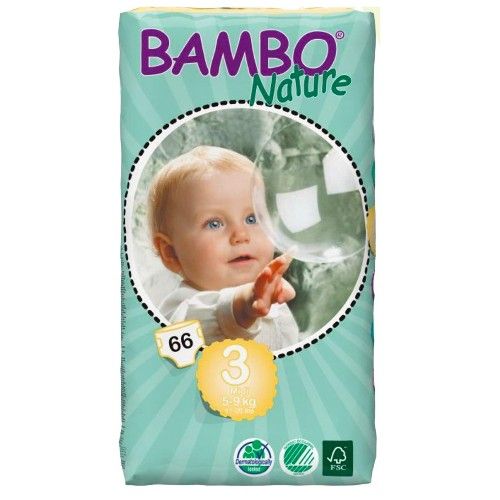 BAMBO pelene 3 midi 5-9kg, 66kom - pamucne pelene za bebe