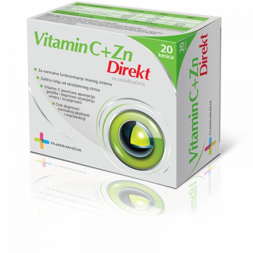 Vitamin C+Zn direkt je dodatak ishrani koji brzo i jednostavno obezbeđuje organizmu potrebne količine vitamina C i cinka. 