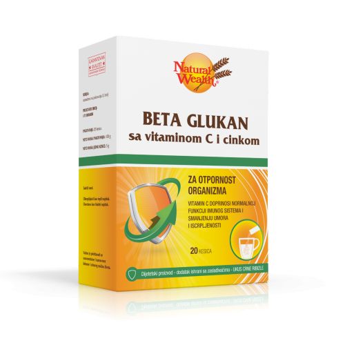 Natural Wealth Beta glukan+cink+vit C 20 kesica