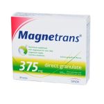 Magnetrans 375 direkt oblik u granulama, bez šećera, pomaže kod stanja povećanog stresa i umora, nerve napetosti, nesanice,migreme, grčeva u mišićima, aritmija, trudnicama, dojiljama