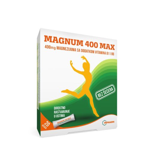 Magnum 400 Max- bez šećera- izvor magnezijuma u formi direkt kesica