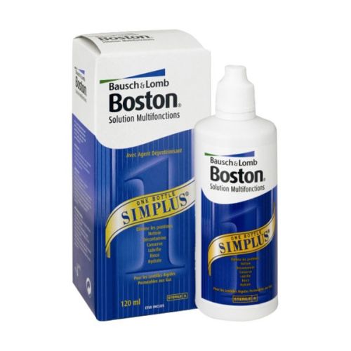 BOSTON Simplus 120ml za održavanje tvrdih kontaktnih sočiva, višenamenski rastvor koji podmazuje kontaktna sočiva i poboljšava udobnost pri nošenju.