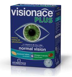 Visionace Plus je kompletna nutritivna podrška za oko i namenjen je za potrebe ishrane kod starijih osoba sa senilnom degeneracijom makule