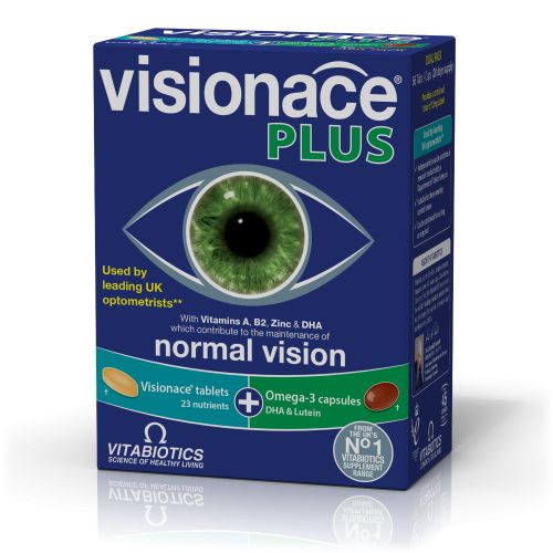 Visionace Plus je kompletna nutritivna podrška za oko i namenjen je za potrebe ishrane kod starijih osoba sa senilnom degeneracijom makule