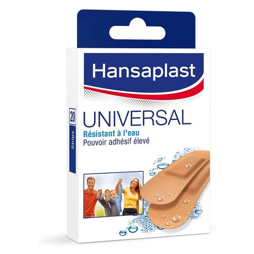 Hansaplast flasteri Universal 20 komada vodootporan sa nelepljivim jastučićem koji štiti ranu i materijalom koji omogućuje koži disanje.