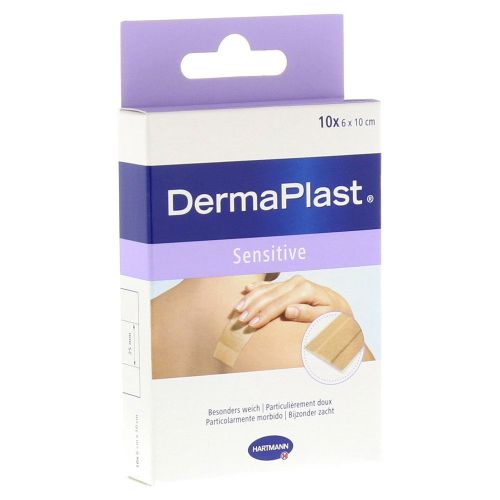 DermaPlast sensitive flasteri predstavljaju hipoalergijske samolepljive flastere od elastične pamučne tkanine i i sa srednjom trakom od pamuka velike moći upijanja, u boji kože.