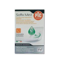 PIC Soffix Med 5x7cm sterilne samolepljive komprese za zaštitu manjih rana od posebnog netkanog materijala koji omogućava koži da nesmetano diše.