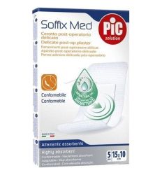 PIC Soffix Med sterilne samolepljive komprese antibakterijske 15cmx10cm
