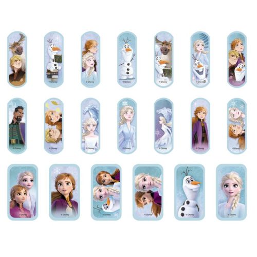 Hansaplast Disney Frozen u pakovanju od 20 komada, flasteri sa slikom pogodni za sve vrste manjih rana sa ne-lepljivim jastučićem koji štiti ranu.