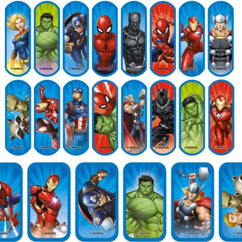 Hansaplast Marvel Avengers u pakovanju od 20 komada, flasteri sa slikom pogodni za sve vrste manjih rana sa ne-lepljivim jastučićem koji štiti ranu.