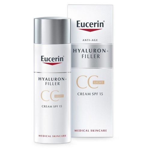 Eucerin Hyaluron-filler CC SPF15,50ml Anti-age krema za negu lica sa svetlijom toniranom nijansom, za borbu protiv znakova starenja i trenutnoj korekciji tena.