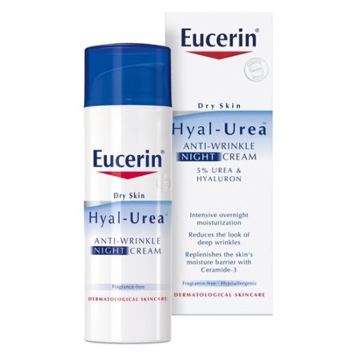 Eucerin Hyaluron-Filler Urea,50ml, za negu lica, noćna krema namenjena za nezu suve i izrazito suve kože lica sklone borama. Vraća koži vlažnost.