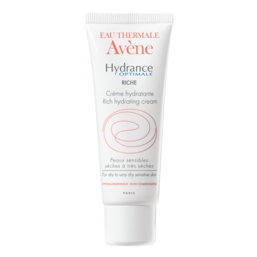 Avène Hydrance Optimale RICHE 40ml, za negu lica, dnevna dubinska krema za osetljivu suvu i vrlo suvu dehidriranu kožu. Sadrži SPF20 i štiti kožu od UV zraka.