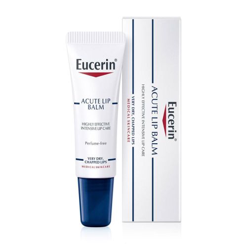 Eucerin Acute Lip Balm 10ml balzam za ekstra suve usne namenjen je za visokoefikasnu i intenzivnu negu i lepotu izrazito suvih i ispucalih usana.