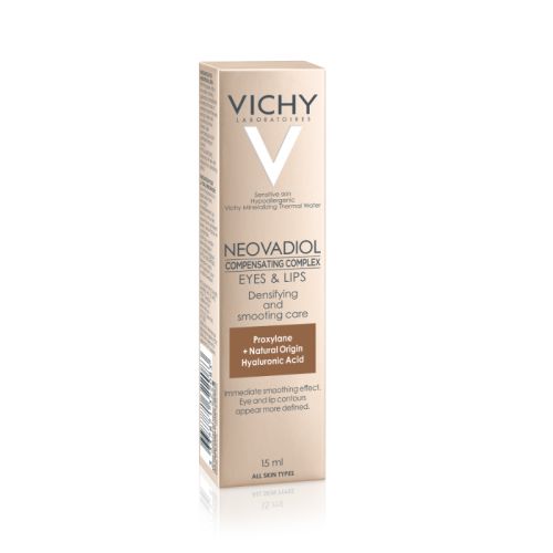 Vichy NEOVADIOL eyes&lips 15ml, nega kože lica predela oko očiju i usana, protiv gubitka gustine i opuštene kože. Hipoalergena formula dermatološki testirana.