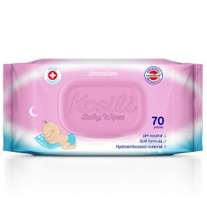 Kosili vlažne maramice za bebe 70 kom - boja roze  
