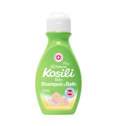 Kosili All natural šampon i kupka, 200ml, namenjena je za kupanje ali i pranje kose i nežne kože bebine glave. Dermatološki testiran.