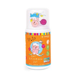TOSAMA TO.TO Baby šampon 2u1,500ml, može se koristiti od rodjenja. Od prirodnih sastojaka. Nežno čisti bebinu kožu i pomaže u održavanju prirodne zaštitne funkcije.