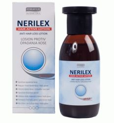 NERILEX losion protiv opadanja kose 200ml, stimuliše cirkulaciju kože glave i dovodi do postepene reaktivacije korena dlake koje još uvek mogu da rastu.