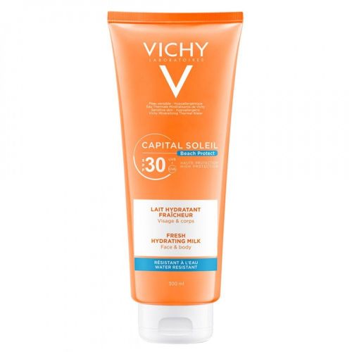 Vichy Capital Soleil SPF30, 300 ml mleko za telo, za negu i zaštitu kože lica i tela od UV zraka. Za celu porodicu kožu štiti od opekotina i fotostarenja.