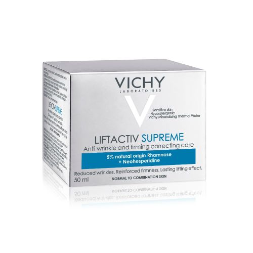 Vichy LIFTACTIV SUPREME 50 ml, dnevna krema za negu lica za normalnu i mešovitu kožu lica. Izglađuje bore i nepravilnosti, a kožu čini blistavom.