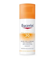 Eucerin SUN gel-krem (oil control) SPF30 za lice 50ml namenjen je svakodnevnoj zaštiti masne kože lica i kože lica sklone aknama od UVA i UVB zraka.