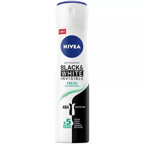 NIVEA Black&White Fresh 150ml, za negu tela, anti-perspirant za 48-časovnu zaštitu od neprijatnih mirisa i znoja, ne ostavljajući fleke na odeći.