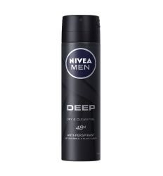NIVEA MEN Deep dezodorans 150ml, za negu tela, antiperspirant za zaštitu od znojenja i bakterija, dugotrajan osećaj suve i čiste kože–baš kao posle tuširanja.