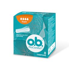 O.B. tamponi ProComfort super 8kom sa silk touch omotačem za lakše postavljanje i uklanjanje. Za dane sa srednje jakim i jakim ciklusom.