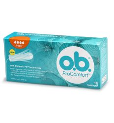 O.B. tamponi ProComfort super 16kom sa silk touch omotačem za lakše postavljanje i uklanjanje. Za dane sa srednje jakim i jakim ciklusom.