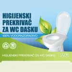 Higijenski prekrivač za wc dasku 10kom izrađeni od 100% vodorazgradivog papira za upotrebu na svim javnim mestima, bolnice, vrtiće, radna mesta, putovanja.