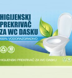 Higijenski prekrivač za wc dasku 10kom izrađeni od 100% vodorazgradivog papira za upotrebu na svim javnim mestima, bolnice, vrtiće, radna mesta, putovanja.