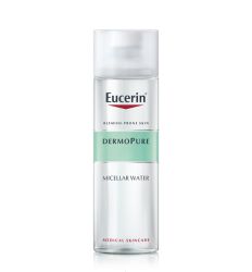 Eucerin DermoPure 400ml micelarna voda osvežavajući rastvor sa APG kompleksom: blagim efikasnim sredstvom koje nežno uklanja šminku, čisti, neguje i tonira kožu