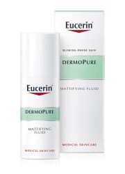 Eucerin DermoPURE 50ml matirajući fluid za negu masne i problematične kože lica. Deluje protiv bubuljica i mitisera i pruža dugotrajni mat efekat.
