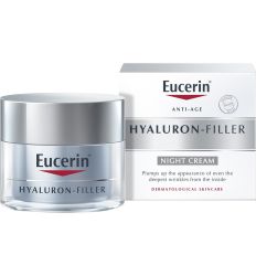 Eucerin Hyaluron-filler 50ml, za negu lica, Anti-age noćna krema za negu svih tipova kože lica, namenjena je borbi protiv prvih znakova starenja.