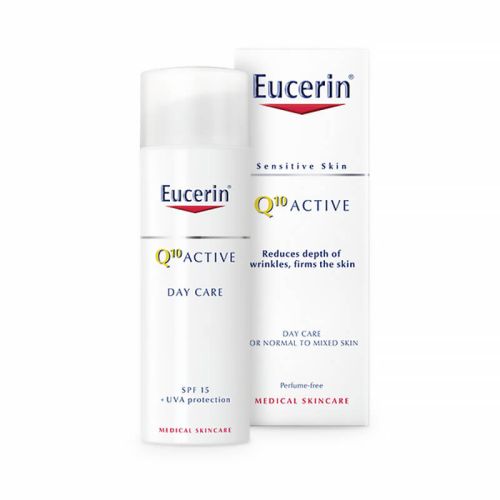 Eucerin Q10 Active 50ml dnevna Anti-age krema za negu lica, namenjena za normalnu i kombinovanu kožu. Daje koži elastičnost, regeneriše kožu i smanjuje bore.