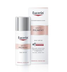 Eucerin Anti-pigment dnevna krema SPF30 50ml za negu kože lica i tela sadrži Tiamidol koji klinički i dermatološki dokazano smanjuje tamne fleke. Štiti od UV zraka